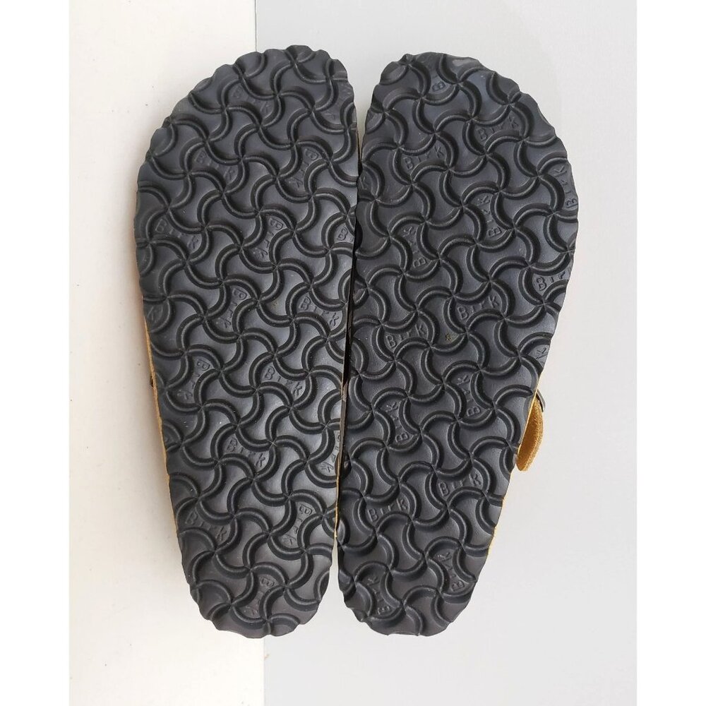 Birkenstock Boston Clogs Cork Brown Embossed Suede Narrow - Picture 5 of 5